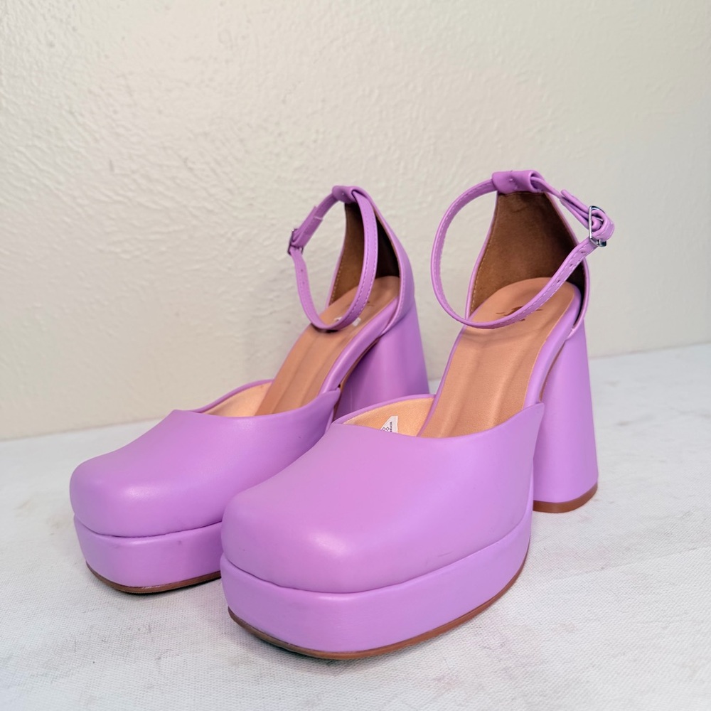 Bata purple chunky high heel sandals - Picture 5 of 11